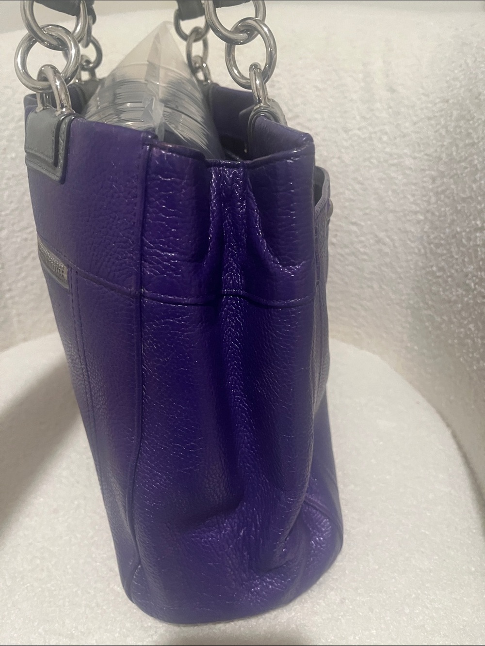 Coach Purple Leather Shoulder Bag with Turn-Lock Closure - Picture 3 of 6